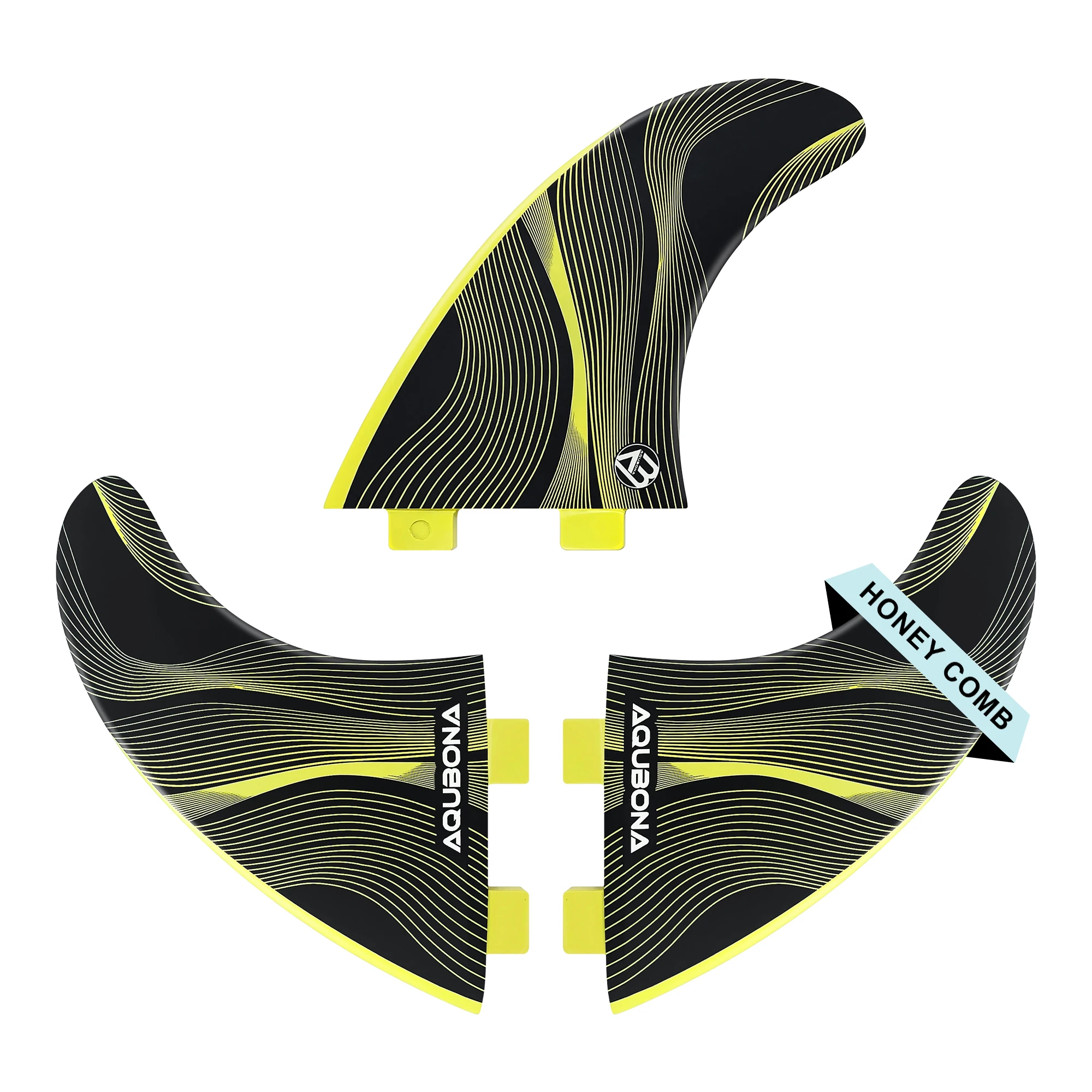 AQUBONA Hochleistungs-Surfbrettflossen aus Premium-Waben-Glasfaser in M/L Größen - Kompatibel mit Dual Tab & Single Tab – Detail 4