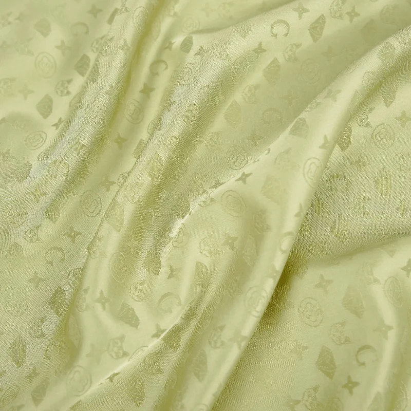 Light Green Pharaoh Cat Diamond Jacquard Satin Fabric Designer Textile Evening Dress Shirt Qipao DIY Fashion Apparel Material