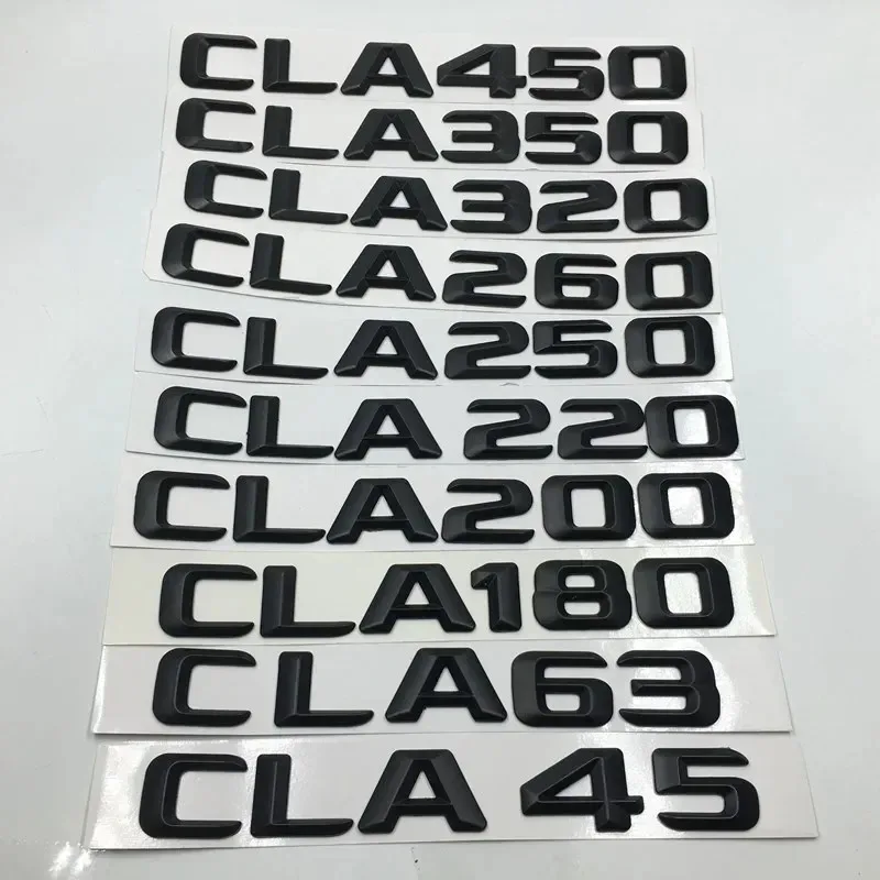 Matt Black ABS CLA45 CLA35 CLA450 350 250 200 320 Trunk Rear Letters Emblem Logo For Mercedes-Benz CLA Class