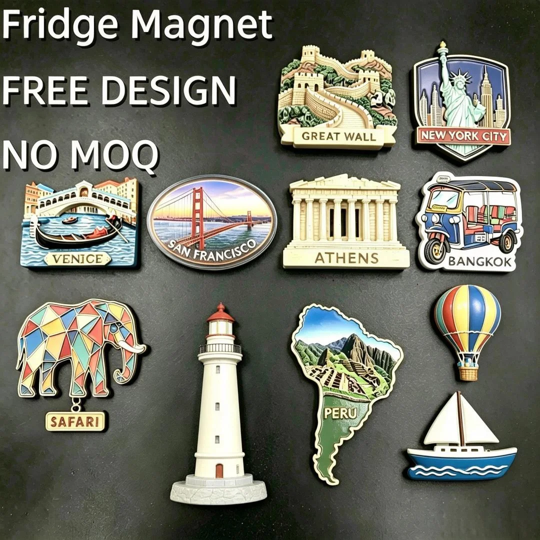 Manufacturer Custom Souvenir Refrigerator Magnet Resin Fridge Magnet City Resin Refrigerator Magnet For Tourist Souvenir