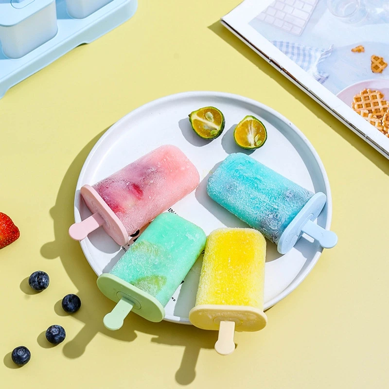 6Pcs/Set Plastic Popsicles Molds with Tray Reusable Sticks Homemade Kids Ice Cream Chocolate Mould DIY Lolly Maker Dropshipping image 3