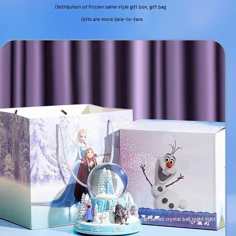 Disney Ice Snow Romance Music Snowflake Rotating Box Crystal Ball Princess Elsa Girl Cute Cartoon Anime Kid Girl Brithday Gift