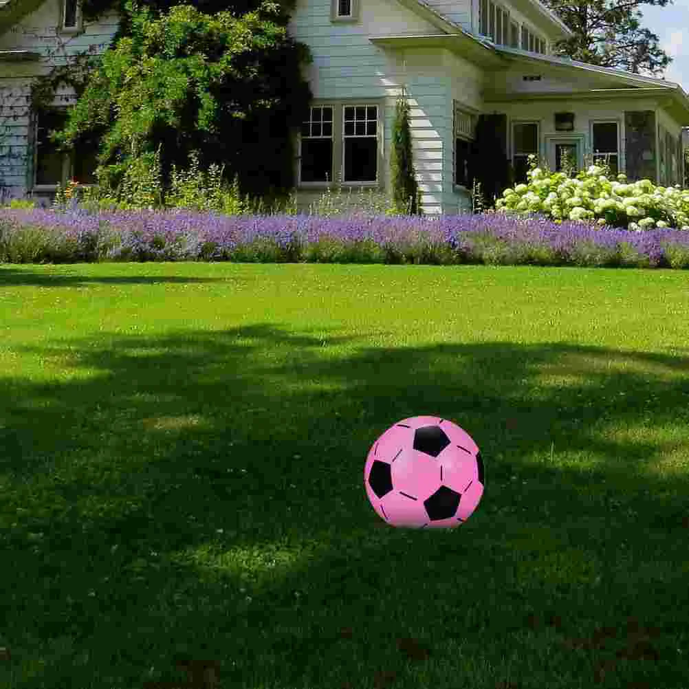 5 Pcs Inflatable Soccer Balls Children’s Toys Playground Assorted Field Plastic