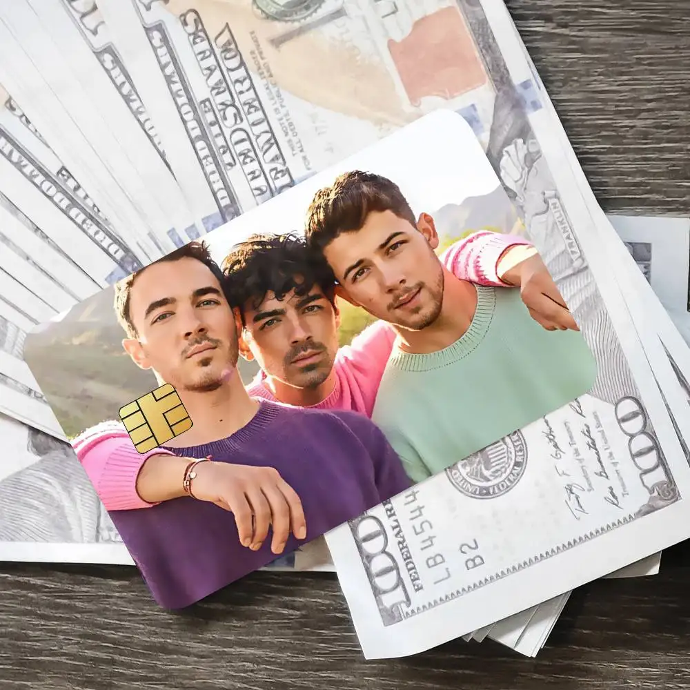 الفرقة جوناس براذرز ملصق الائتمان الجلد غطاء بطاقة ملصقات 4 قطعة فيلم حافلة تمرير الجبهة الديكور البنك الخصم مقاوم للماء #3