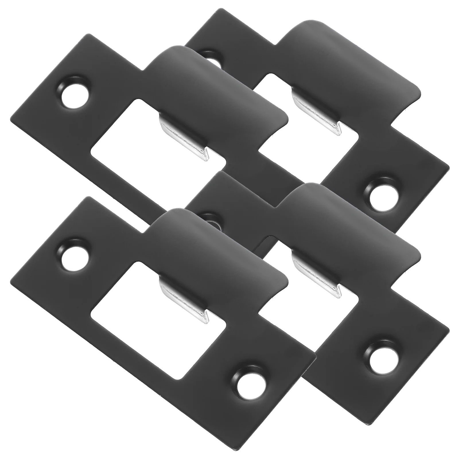 

4 Pcs Door Knob Cam Block Strike Plate Hole Filler Stainless Steel Repair Kit Black Deadbolt Installation Plates