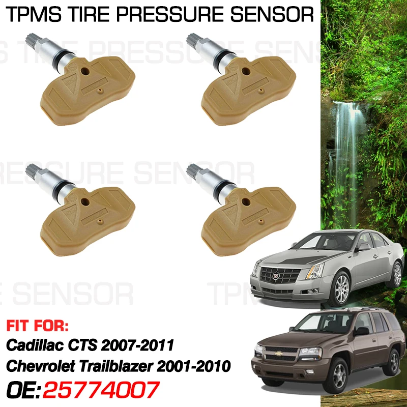 

1/4Pcs For Cadillac CTS GMX322 2007-2011 Chevrolet Trailblazer KC 2001-2010 433MHz Car Tire Pressure Monitoring Sensor 25774007