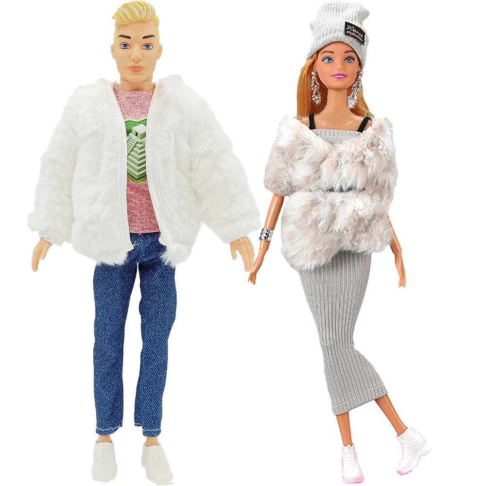 Babies & Ken Clothes Couple Style Doll Winter Causal Kawaii Outfit,For 11.8inch 30 Cm Fashion Doll Toy Accessories Birthday Gift