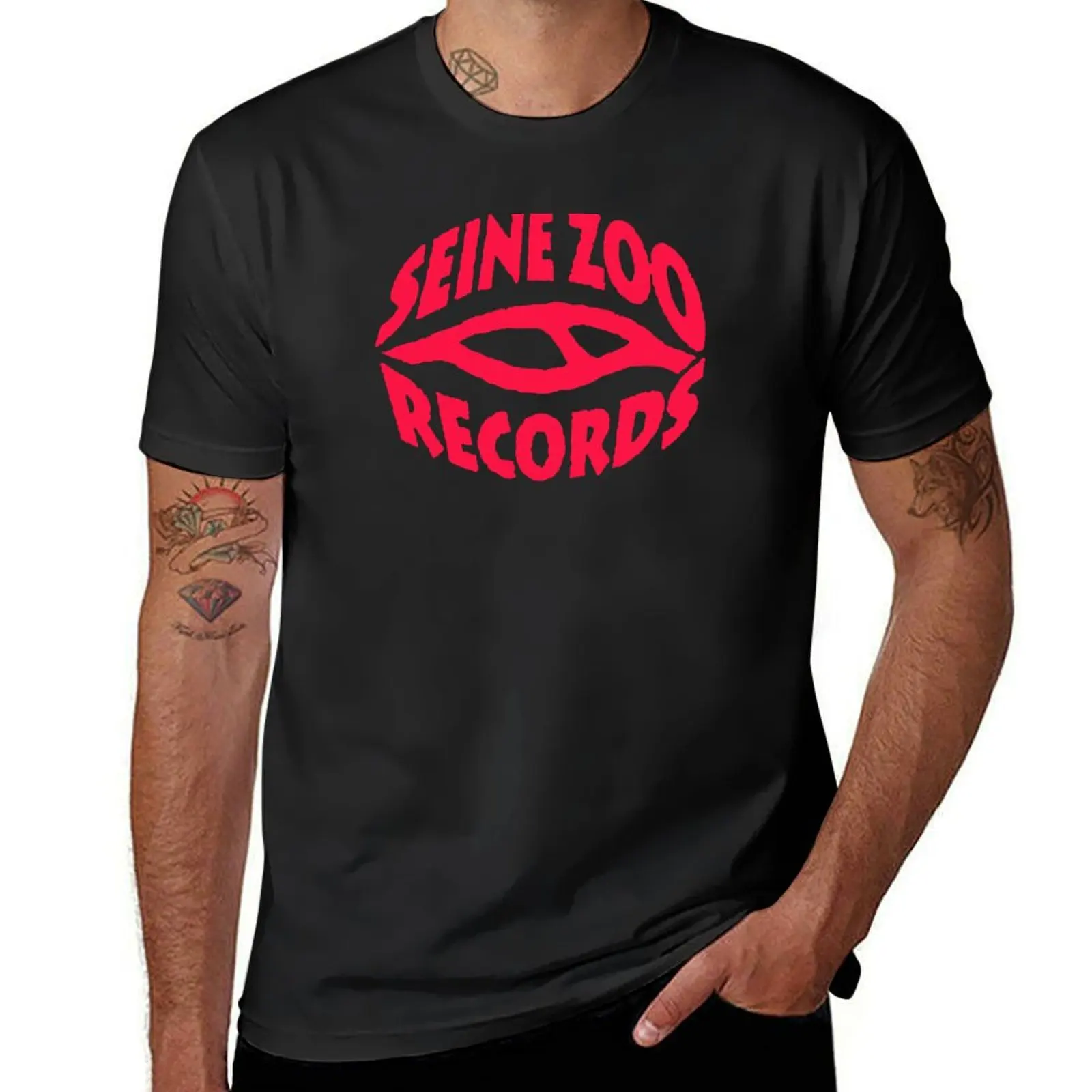 Seine Zoo Logo red T-Shirt quick-drying vintage clothes men clothes