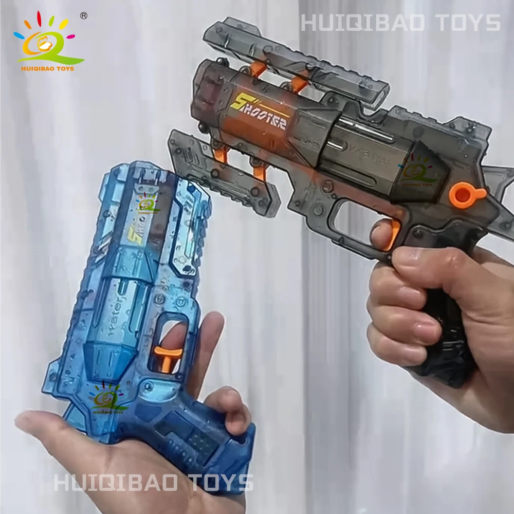 مسدس مياه صيفي بتقنية الفضاء على الشاطئ، مسدس مياه مزدوج الشكل بنقرة واحدة، نموذج قابل للطي، ألعاب إطلاق النار للبالغين #1