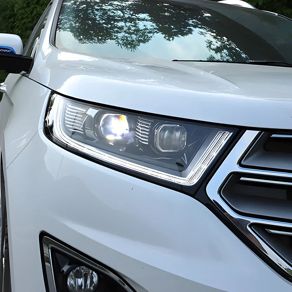 For Ford Edge 2015-2019 Automatic Headlights LED Front Light Assembly Upgrade High-Quality Dual Projector Lens Car Accessories