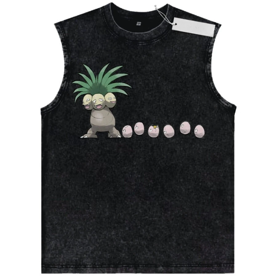 

Unisex Black Washed Vintage Tank Top Pokemon Exeggutor High - Quality Fabric for Fitness Casual Shopping