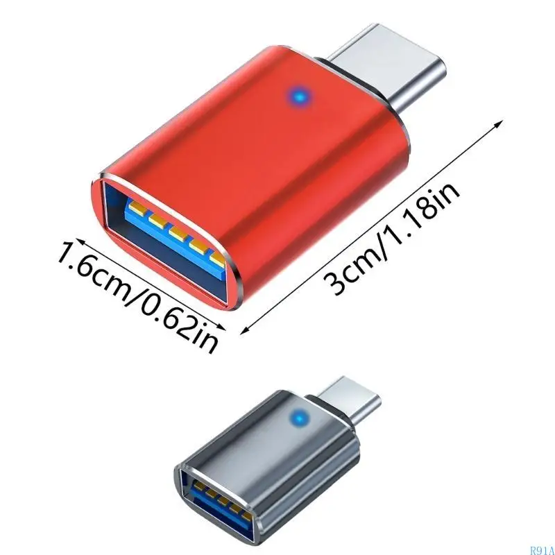 R91A USB C 암컷 대 USB 수컷 어댑터, CTYPE에서 USB3.0 충전기 케이블 OTG 어댑터