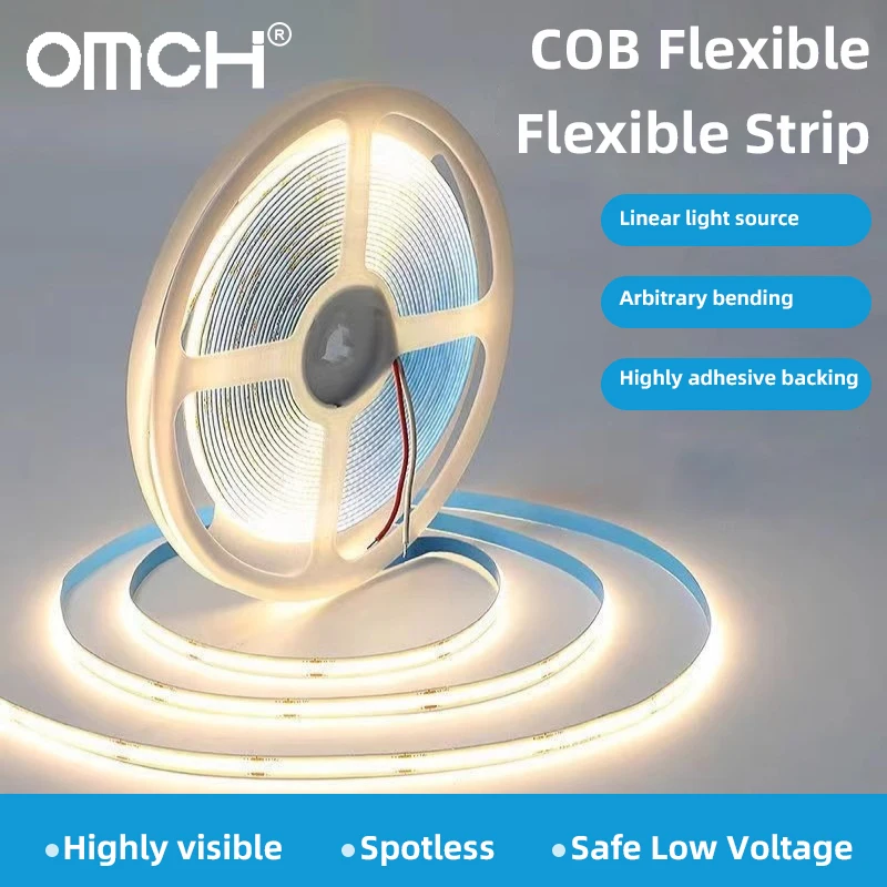 

OMCH 5 м самоклеящаяся светодиодная лента COB 320 светодиодов/м высокая плотность 12 В теплый/натуральный/белый 3000-6500 К гибкое освещение для домашнего декора