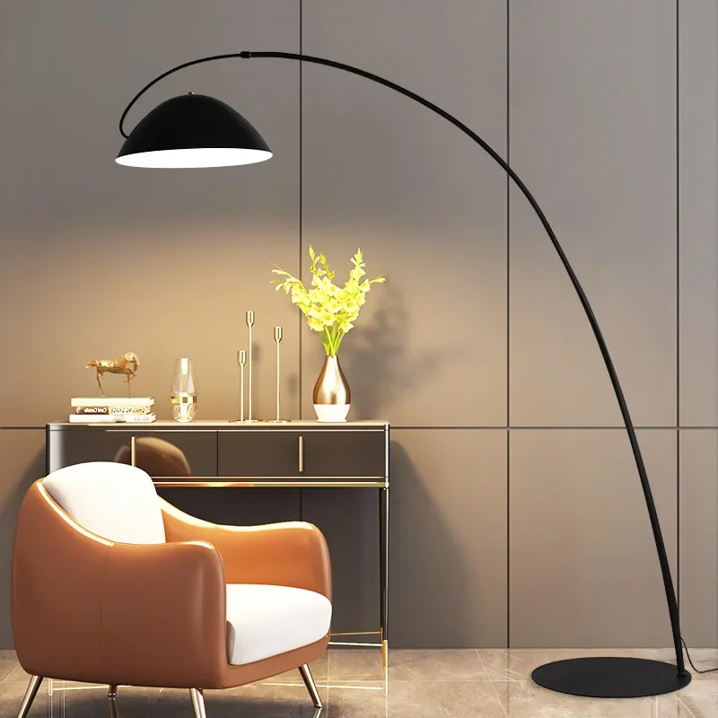 Modern Matte Black Fishing E27 Floor Lamp Lustre Luxury Living Room Luminarias Floor Light Sofaside Home Decor Indoor Lighting