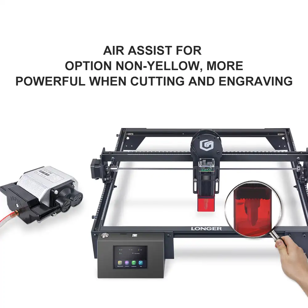 Longer Ray5 5W/10W/20W Laser Engraver Cutting Engraving Machine Air Assist Kit with Air Pump