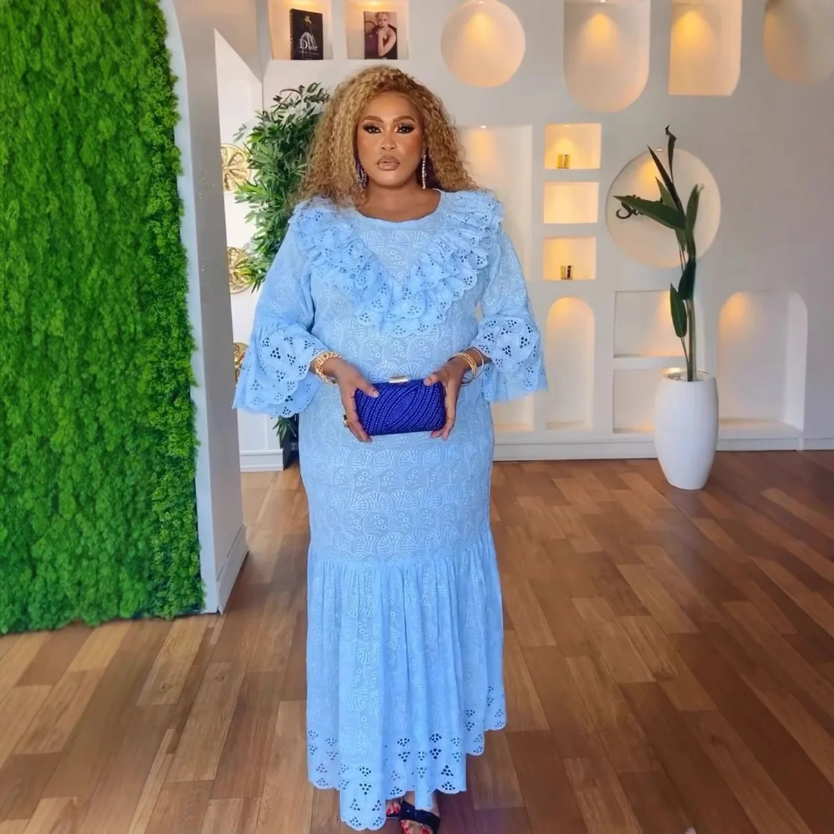 

Large Size Women's Clothing Is Very Fairy Lace Dress, New Loose and Slimming Dress Robe Abaya Ramadan Dubai Luxury Islam Elegant