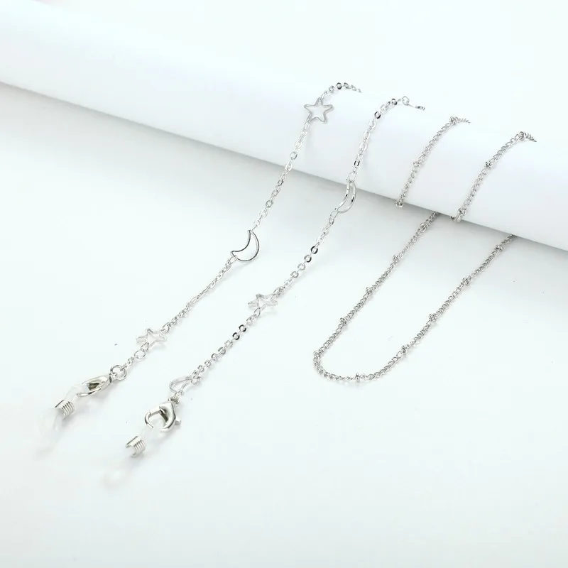 2023 Fashion silver color Sunglasses Chain Mask Lanyard Disc Pearl Rose Flower Glasses Chain Mask Holder New Jewelry for Women