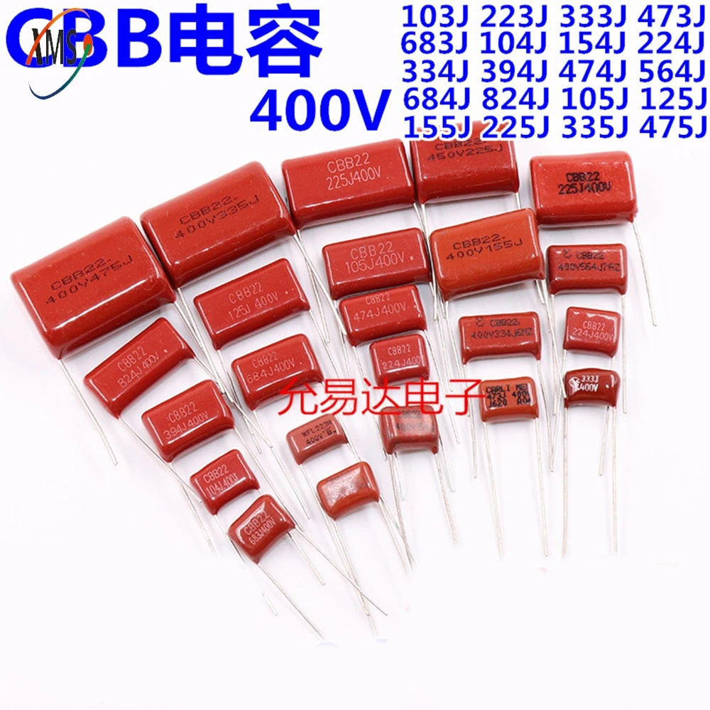 5-20PCS CBB Capacitor  400V  103J 104J 105J 185J 205J 224J 274J 333J 335J 394J 474J 475J 564J 684J 824J