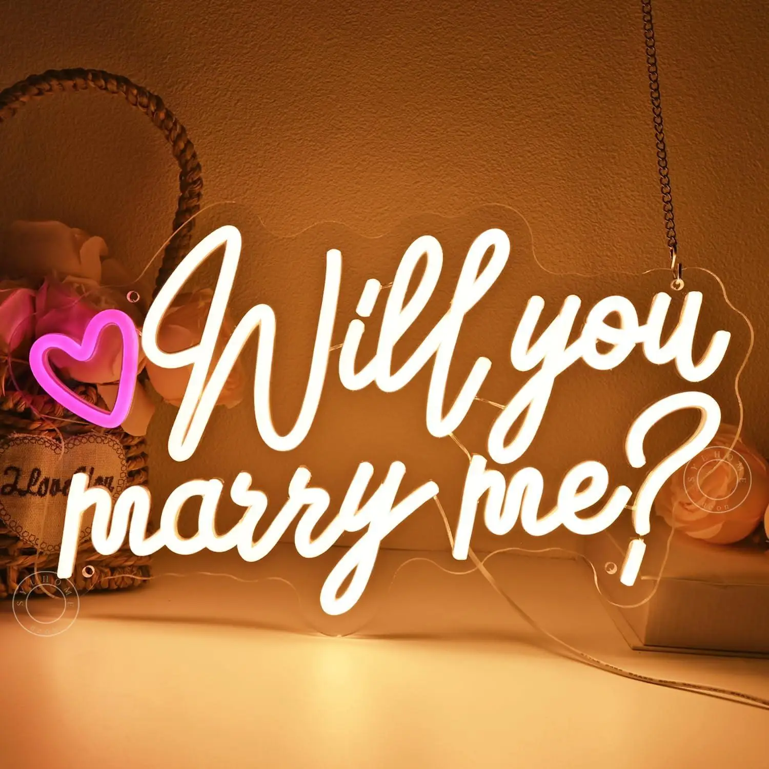 

Will You Marry Me USB Dimmab LED Lights Wedding Proposal Bedroom Bridal Shower Engagement Party Backdrop Wall Decor Gifts