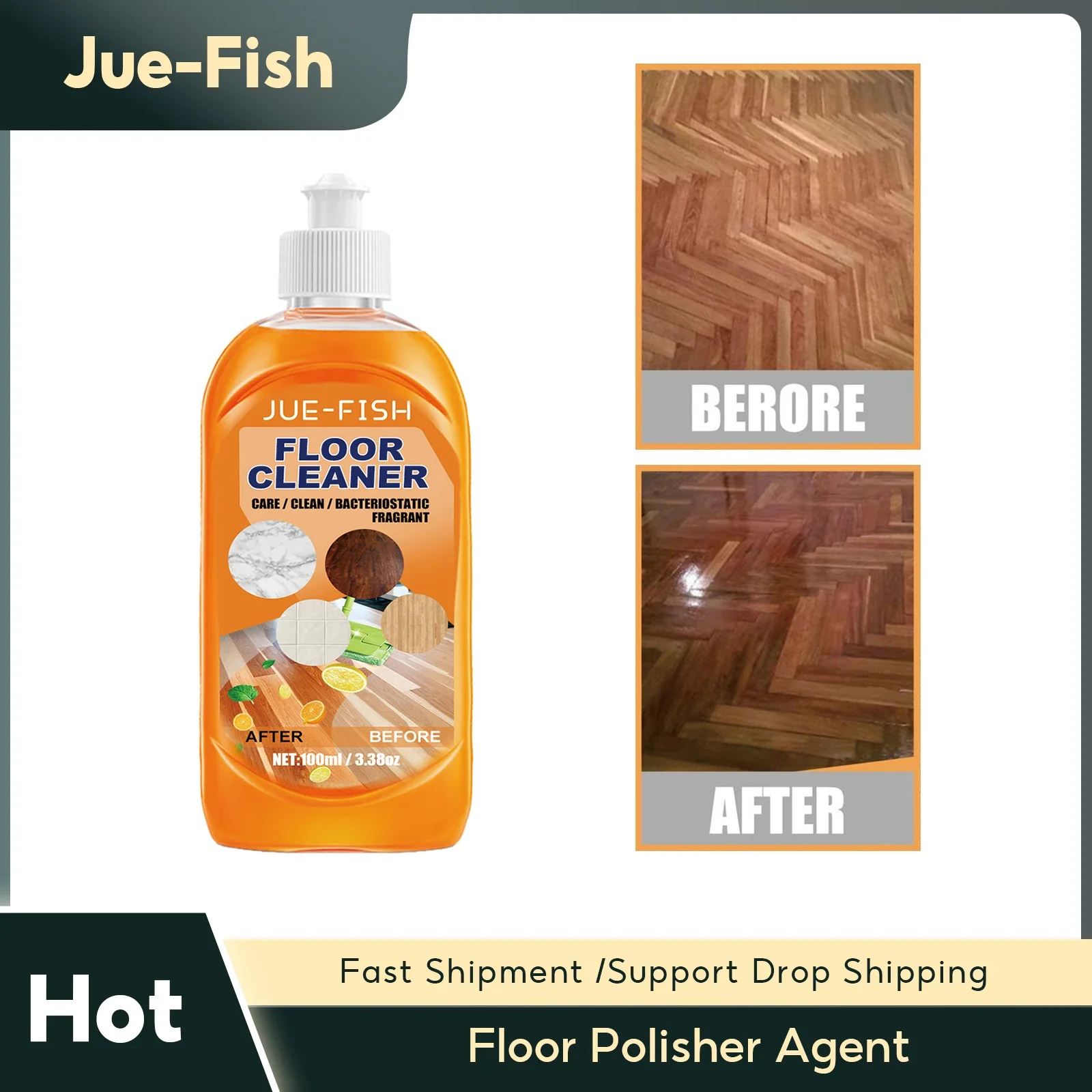 Powerful Floor Polish Agent Stain Dirty Removing Cleaning Wooden Floor Decontamination Renovating Ceramic Tiles Polishing Fluid