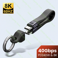 Keychain USB4 40Gbps FPC Data Cable PD240W 5A USB C to Type C Cable For iPhone 15 16 MacBook Thunderbolt 3 8K@60Hz USB C Cabel