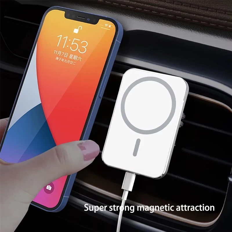 15W Magnetic Car Wireless Charger For Magsafe iPhone 12 13 14 15 16 Pro Max Car Phone Holder Stand Fast Car Charging view 5