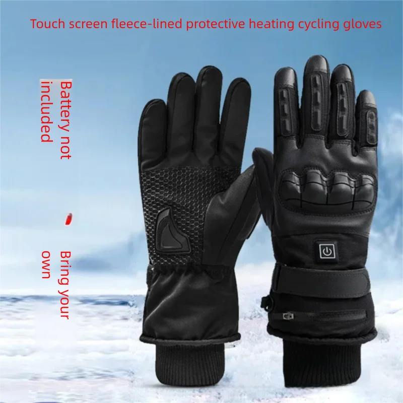 Elektrisch beheizte Touchscreen-Handschuhe für Herren, Winter, Outdoor, Motorrad, Reiten, wasserdicht, Wärme, Ladehandschuhe, Unisex, Schneehandschuhe
