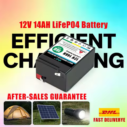 14AH🔬12V Rechargeable Lifepo4 Battery fit Phosphate Battery with BMS🛸for Ups,Reliable RV,Off-Grid,Marine&amp;Solar Applications