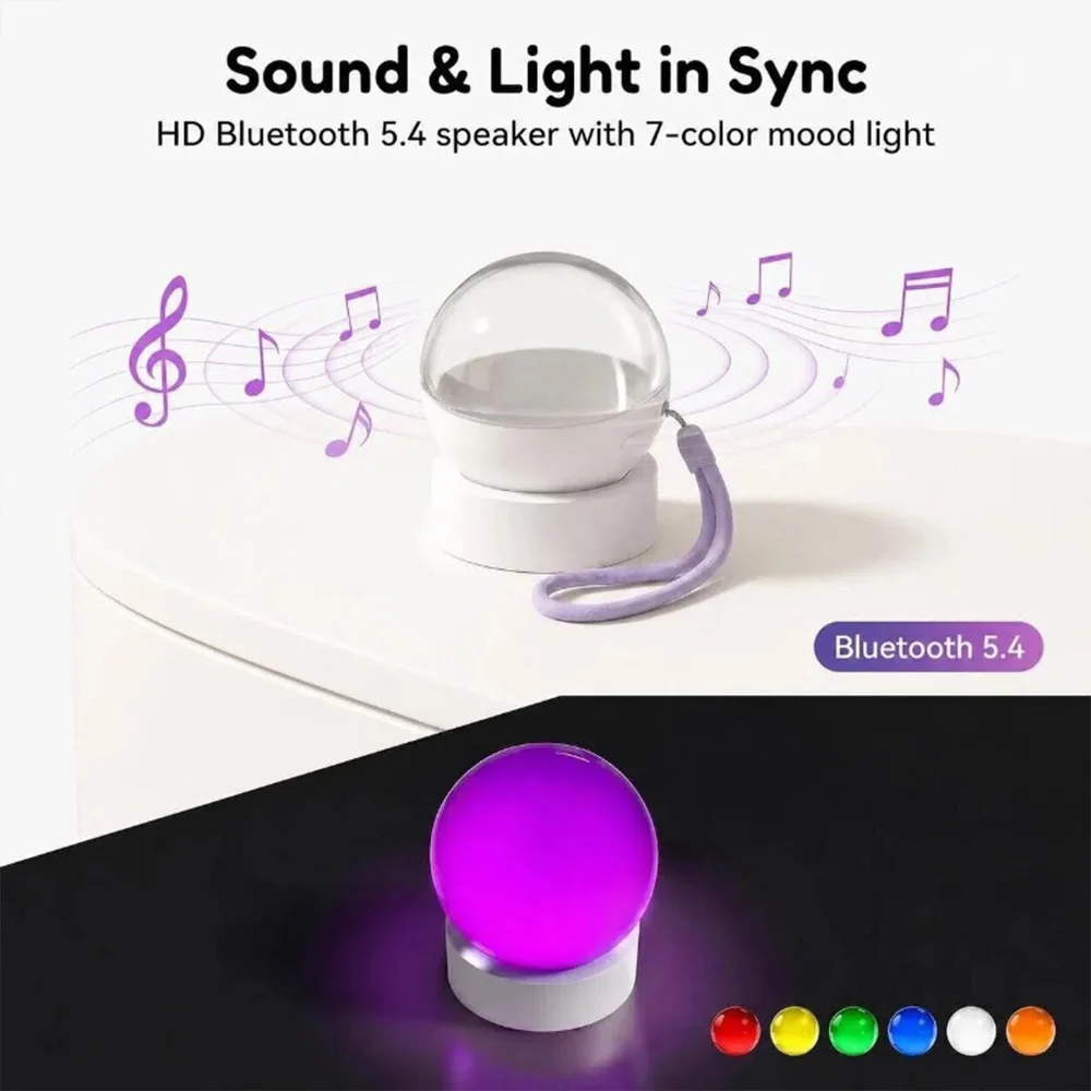 MRSVI 3D Video Crystal Ball DIY Memory Art Glass Ball Lamp Spherical Pixel Display 2.7 Inches Screen Music Player for Gift view 3