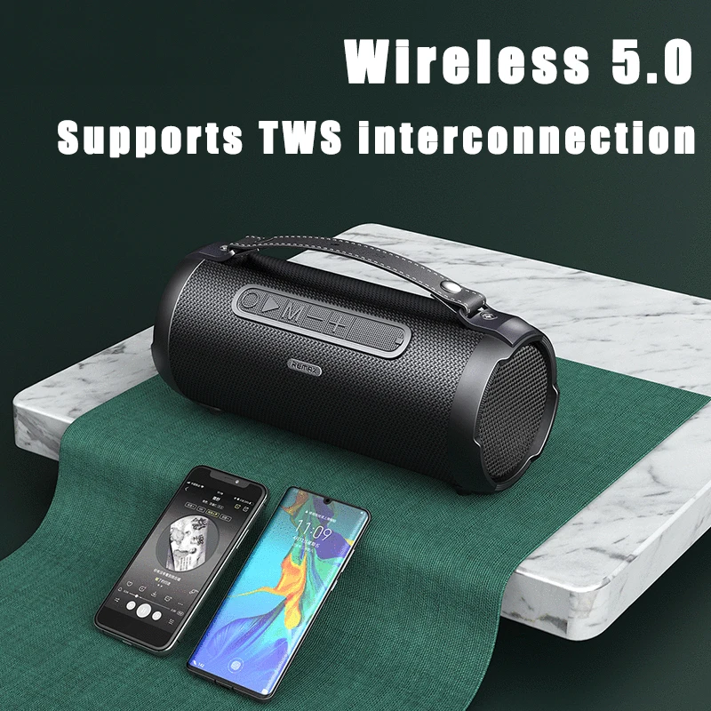 RB-M43 Outdoor Wireless Speaker with Subwoofer and AUX Cable BT Loud Soundbar Portable Waterproof BASS