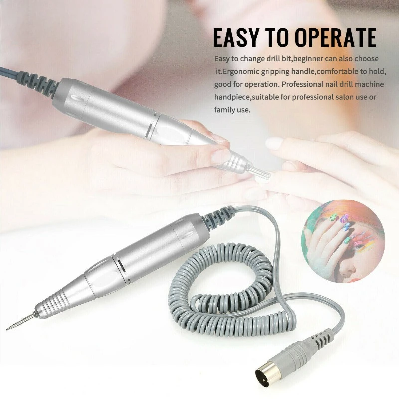 Electric Nail Art Drill Machines Handle Replacement Pen Manicure Tool Large Socket Nail Handpiece for Strong 210