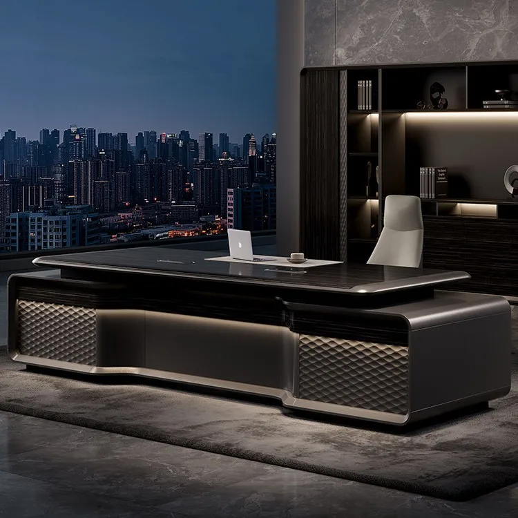

Classical Senior Manager Office Boss Table Office Table And Chair Combination Simple Modern Light High-end President Table