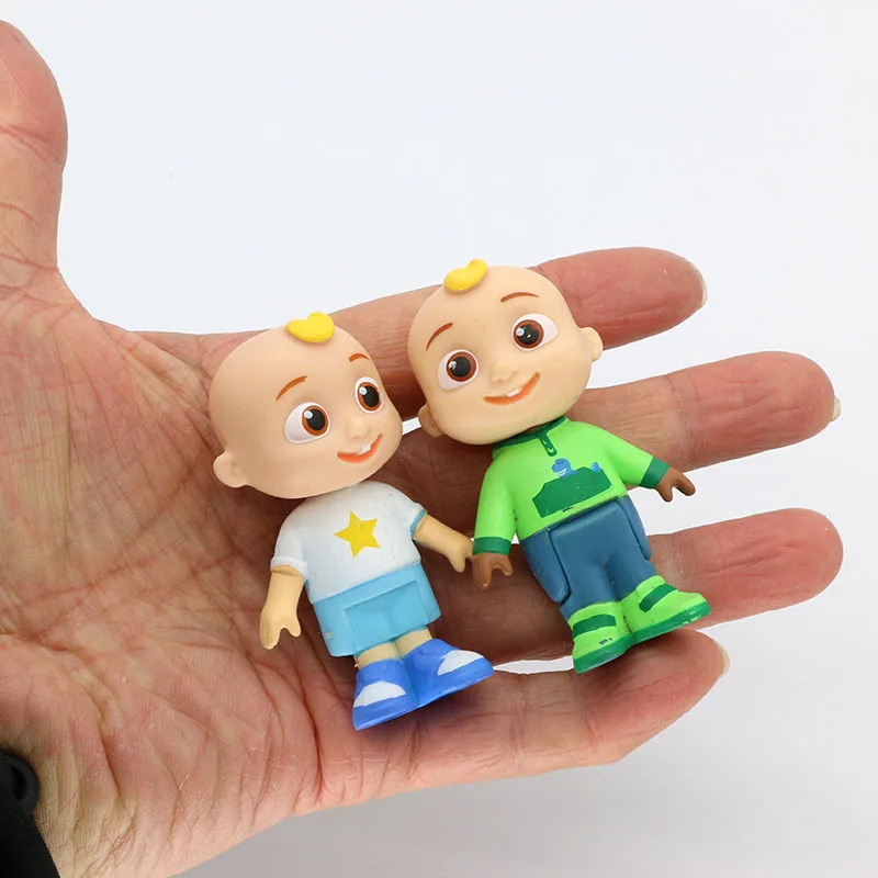 6pcs Watermelon School Bus Baby Action Figure Cartoon Anime Colletion Model Cute Family Role Play Dolls Toys Birthday Gift