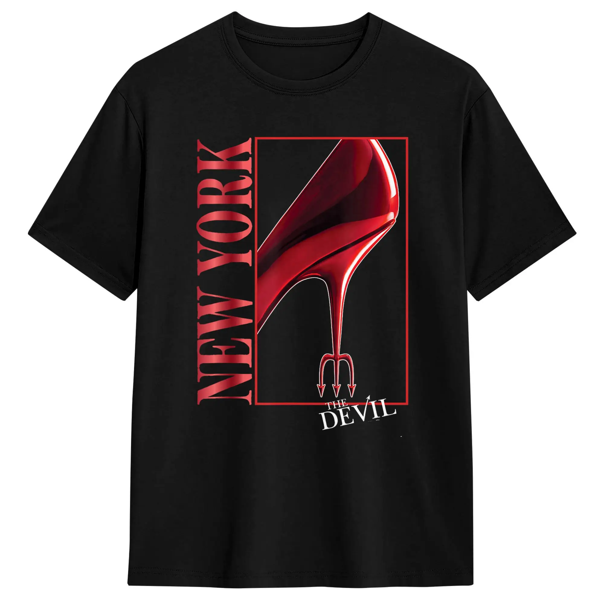 Couple T Shirt The Devil Wears Pradaed New York Red Heels T Shirts Harajuku Summer Tee Shirt Y2K Casual Cotton Clothes Present