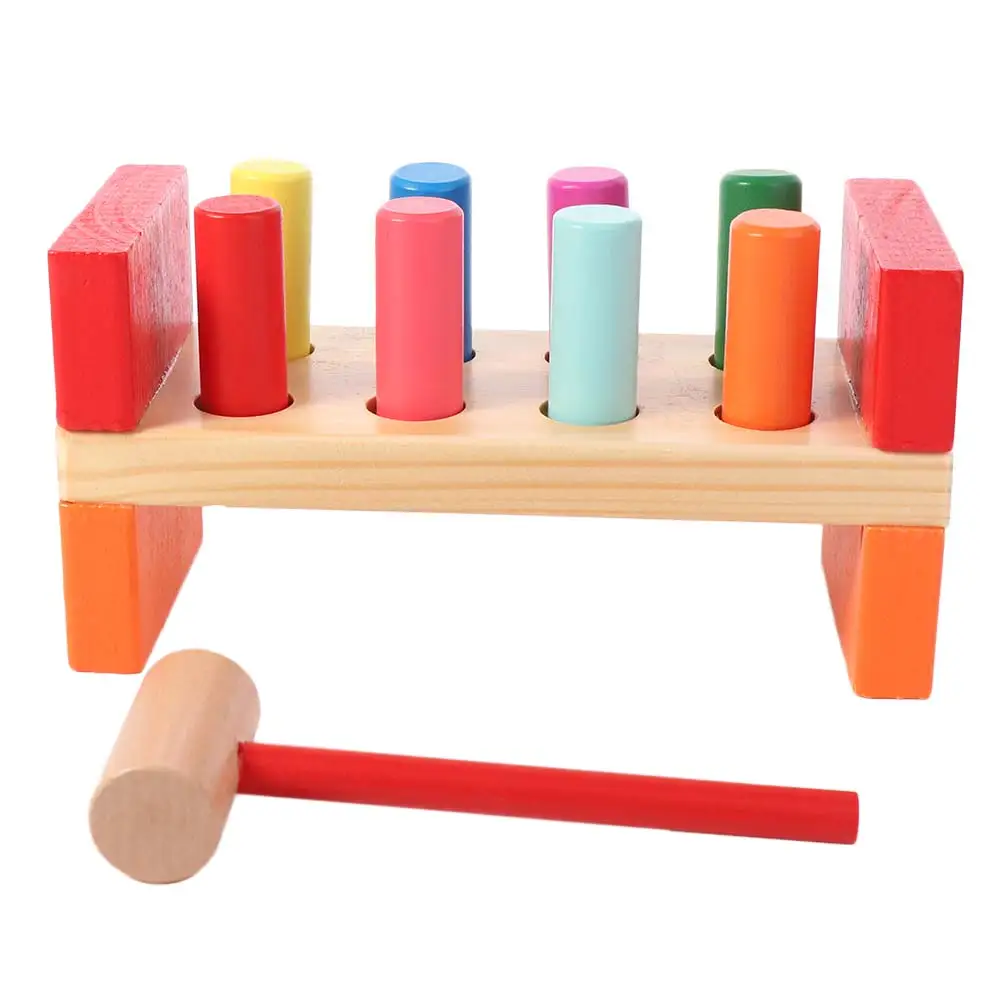 Allenamento motorio fine Martello in legno Cognizione dei colori Figura geometrica Aiuto per l'allenamento Montessori Colorato Educazione precoce in età prescolare
