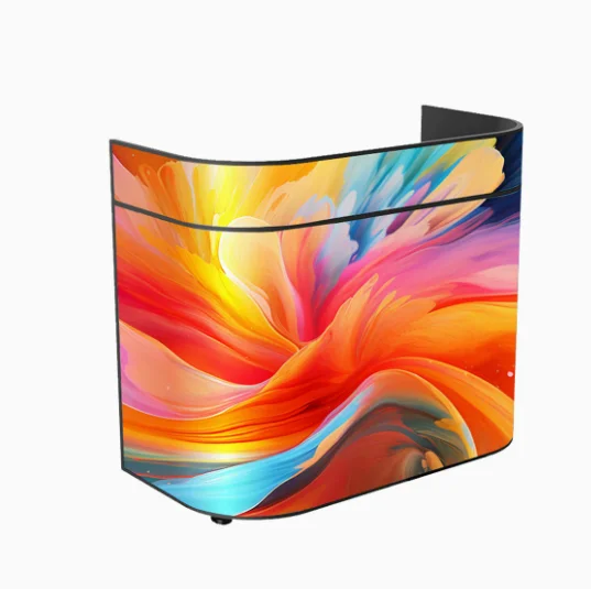 Custom LED Front Desk Display & DJ Booth Screen (P1.86 P2.5) Shaped & Flexible LED Counter Screens For Shopping Malls And Bars