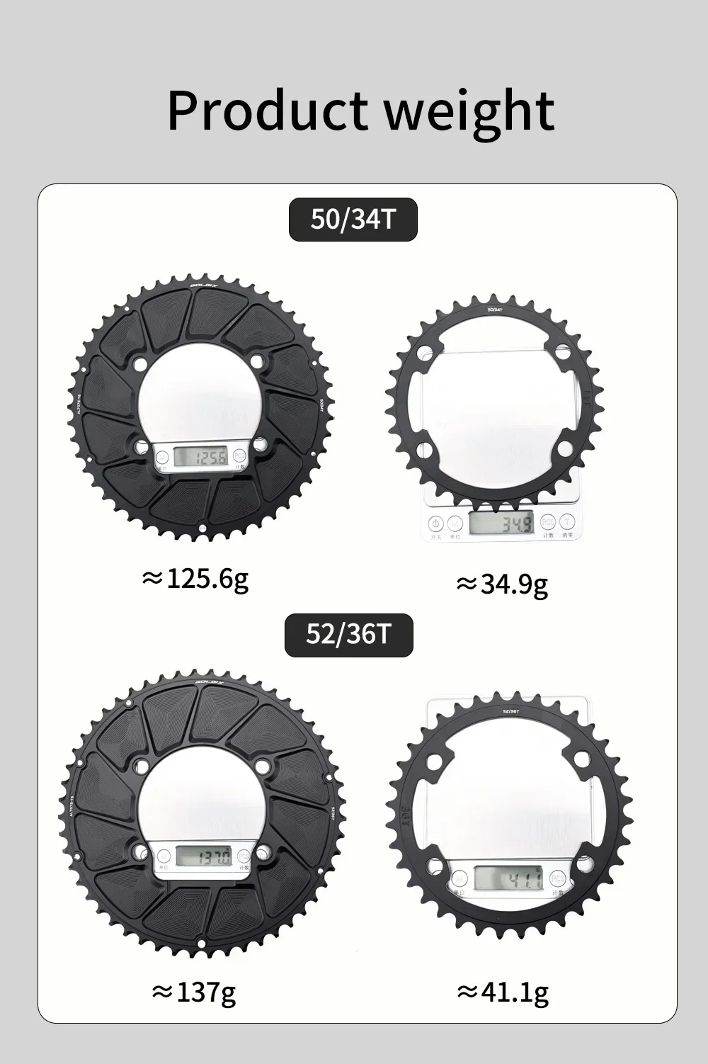 GOLDIX 4-Bolzen 110BCD 2X Doppelkettenblatt AERO-Kettenblatt für SHIMANO DURA-ACE R9200 ULTEGRA R8100 105 R7100 11/12-Gang-Kettenblatt – Detail 13