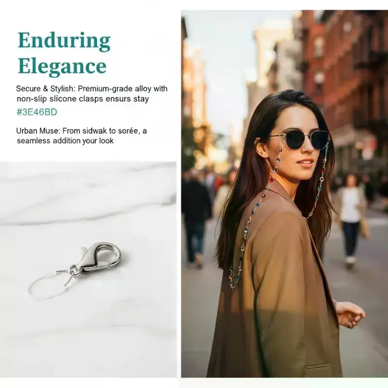 Universal Metal Eyeglass Chain Cord Anti-Lost Sunglasses Holder Strap for Women Sports Outdoor Activities