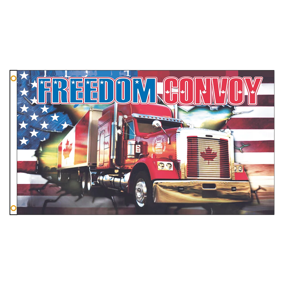 FLAGDOM  3X5Fts 90X150cm flag of canada freedom convoy USA grommets Flying Banner For decoration