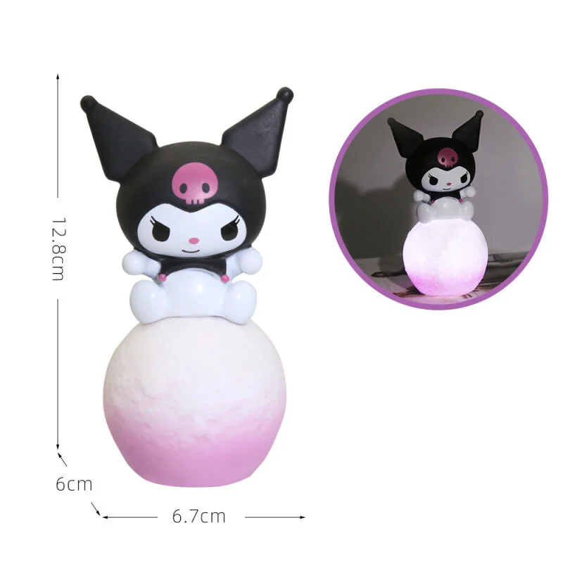 Lampka nocna Sanrio Kawaii Hello Kitty Kuromi Cinnamoroll figurki Anime świecąca lampa oświetlenie do sypialni dekoracja pokoju zabawki dla dzieci