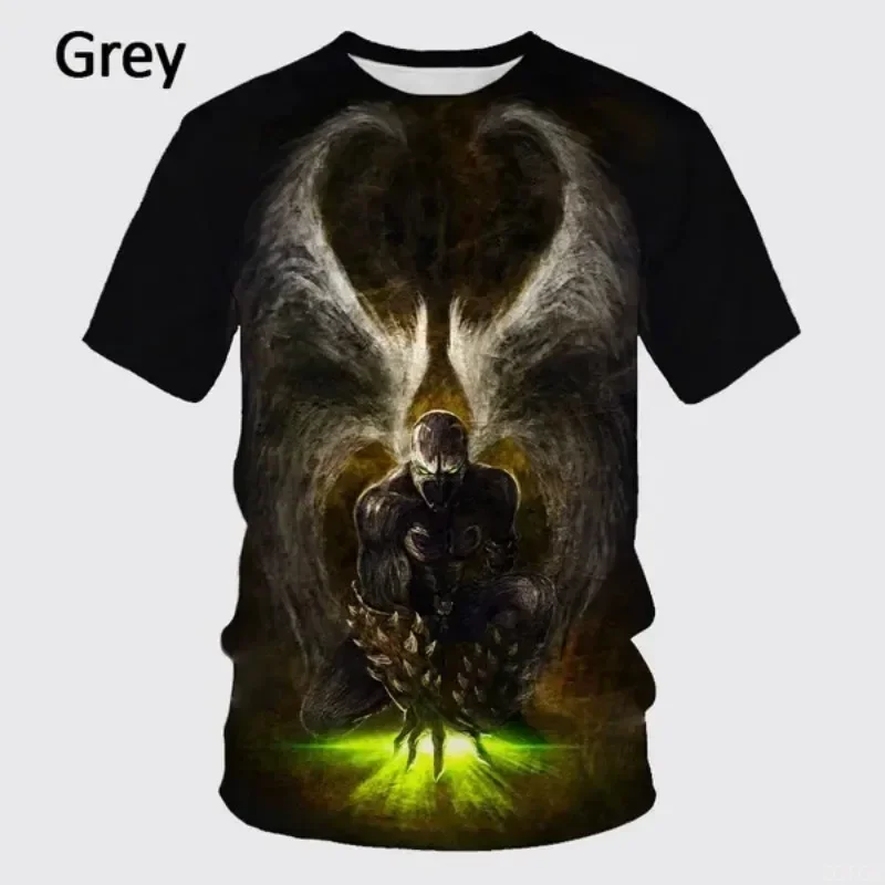 ثلاثية الأبعاد طباعة الرياضة سريعة الجافة تنفس الرجال تي شيرت الرسوم المتحركة الملاك Harajuku الشارع تأثيري في الهواء الطلق عادية قصيرة الأكمام