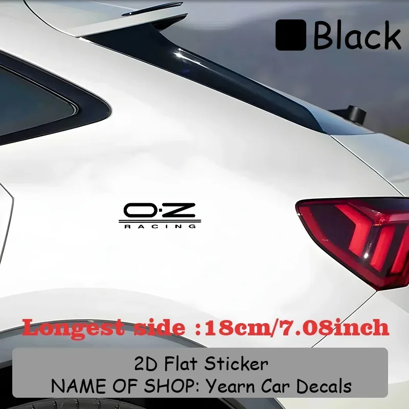 1PC OZ RACING Logo Black White Racing Transparent Waterproof Vinyl Sticker Decal for Car Decor