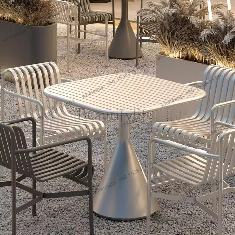 Juegos de Muebles de Jardín de Diseño LJY, Muebles de Jardín Nórdicos Minimalistas, Muebles Completos para Patio