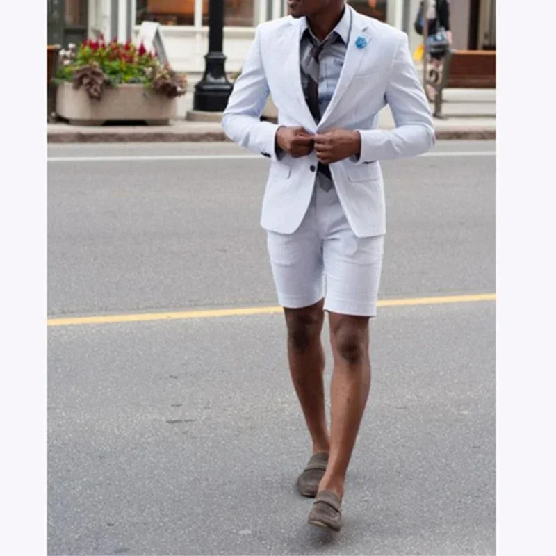 White White Wedding Suits for Men Short Pant Formal Slim Fit Summer Groom Beach Custom Best Man Blazer  Traje De Novio Para Boda - Aliexpress Deal