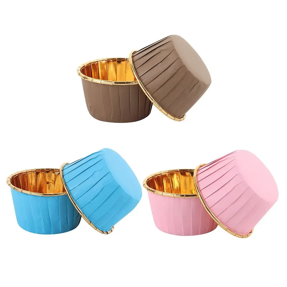50 Uds. Revestimiento de pastel DIY, suministros para fiestas, estuches para muffins, vasos de papel para pasteles, vasos para hornear, envoltorios para magdalenas