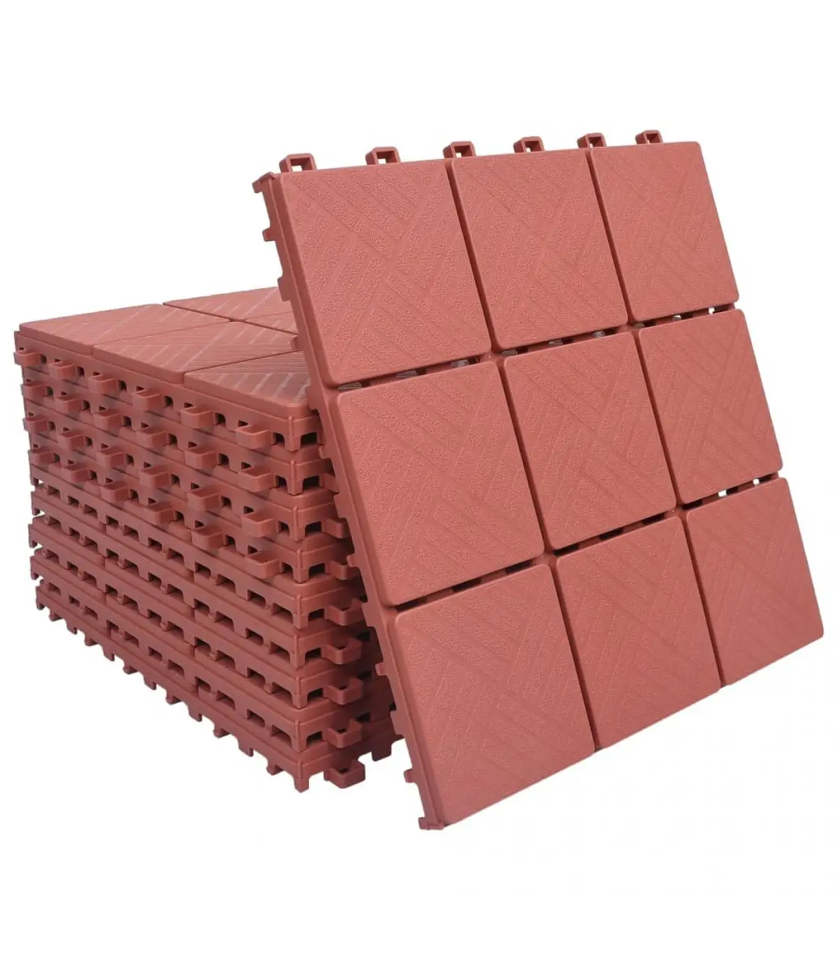 10 Pcts red plastic 30,5x30,5 cm floor and carpet terrace tiles