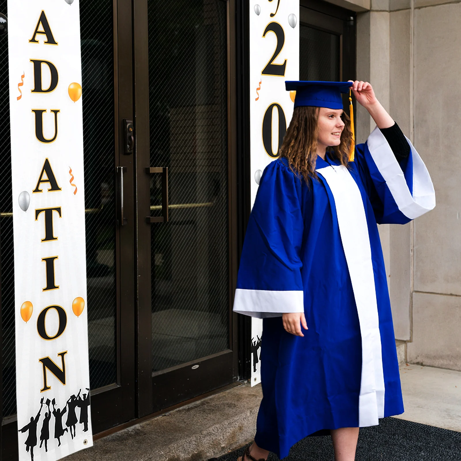 

Graduation Season Gatepost Couplet Banner Decorations Door Graduate Backdrop Sign