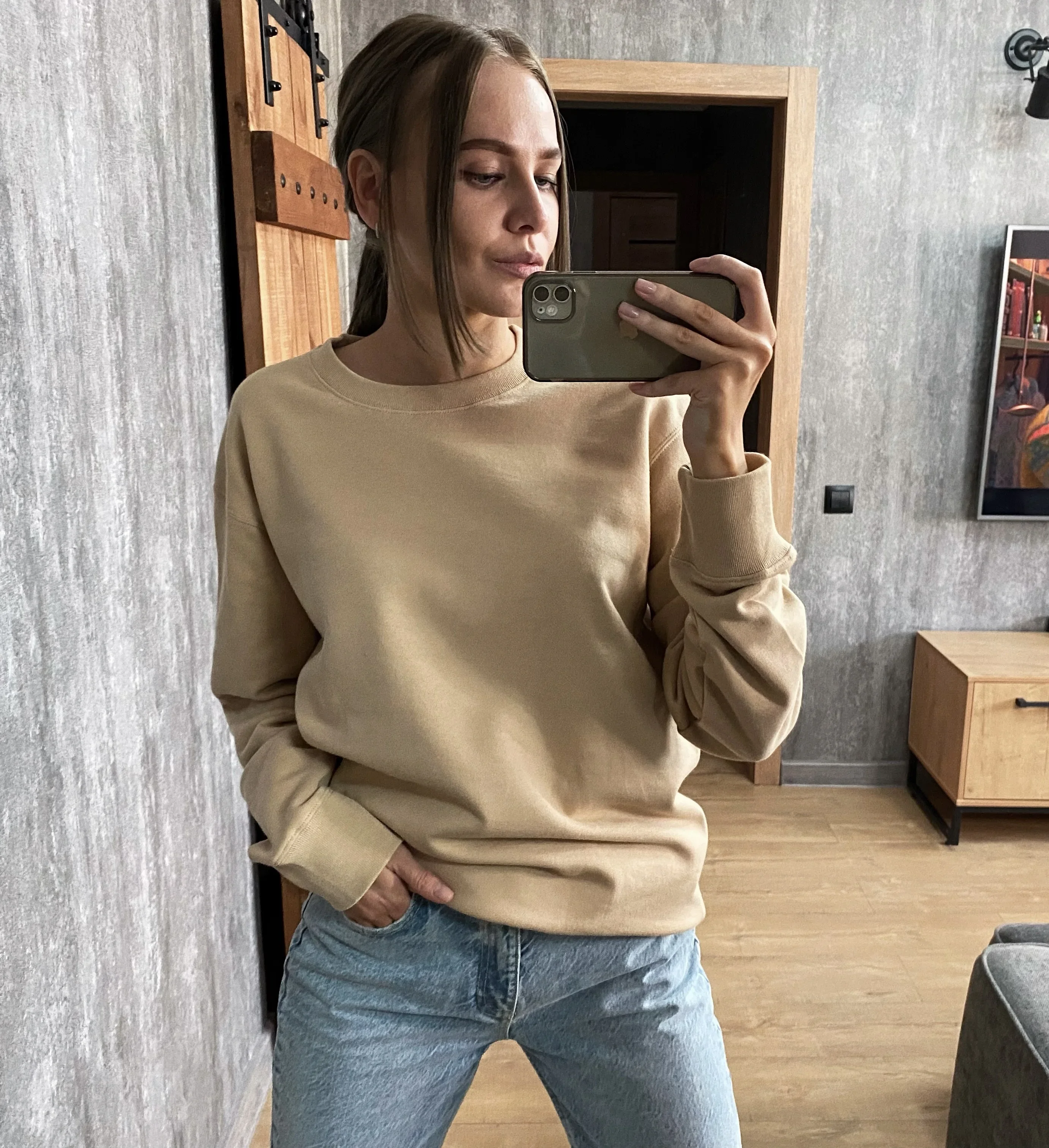 S-4xl100% cotton round neck same style 2023 spring and autumn solid color women\'s fashion sweater long-sleeved top sweatshirt