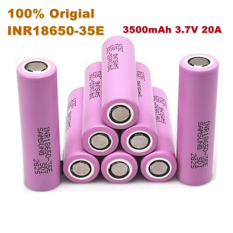 100% Original ForSamsung 18650 3500mAh 20A discharge INR18650-35E 3.7v 18650 battery 3.7v rechargable Battery + free shipping