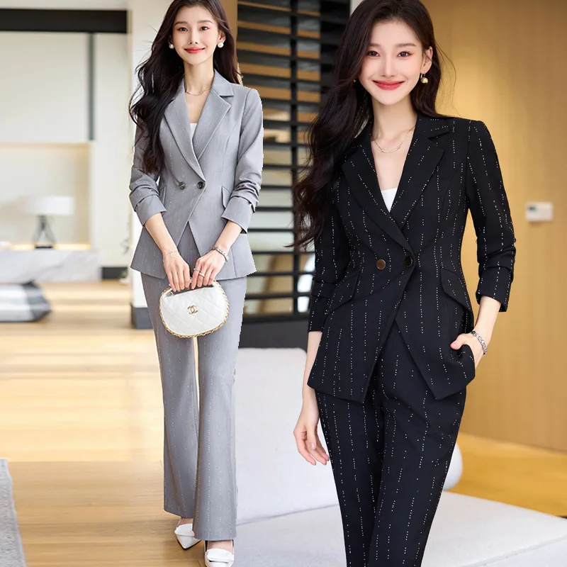 Gray Suit Women's Business Wear Dignified Goddess Fan High-End Reception Work Clothes Formal Suit Jacket